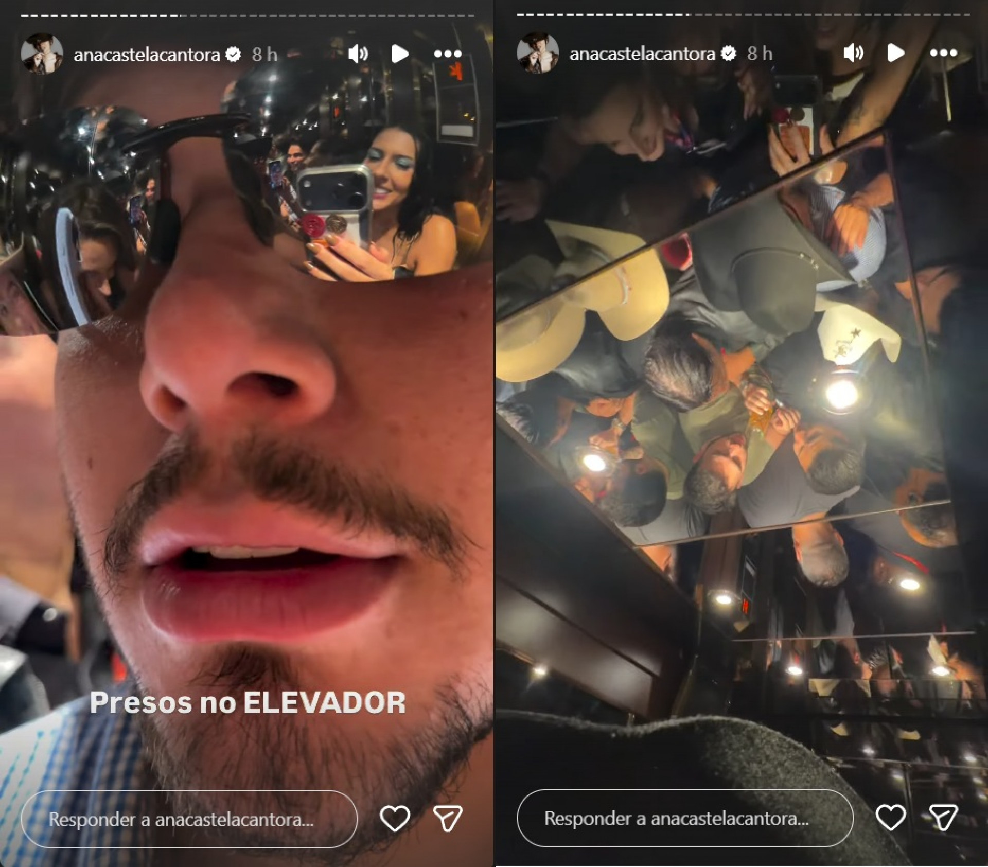 Ana Castela, amigos e equipe presos no elevador do navio da Boiadeira - Reprodução / Instagram