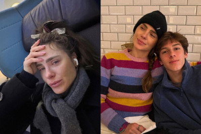 Carolina Dieckmmann aparece com rosto inchado após se despedir do filho caçula