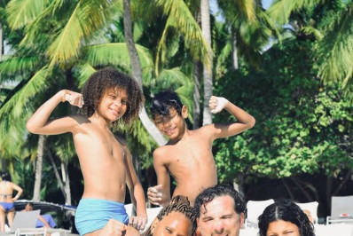 Aline Wirley e Igor Rickli compartilham registros de viagem com os três filhos no Caribe