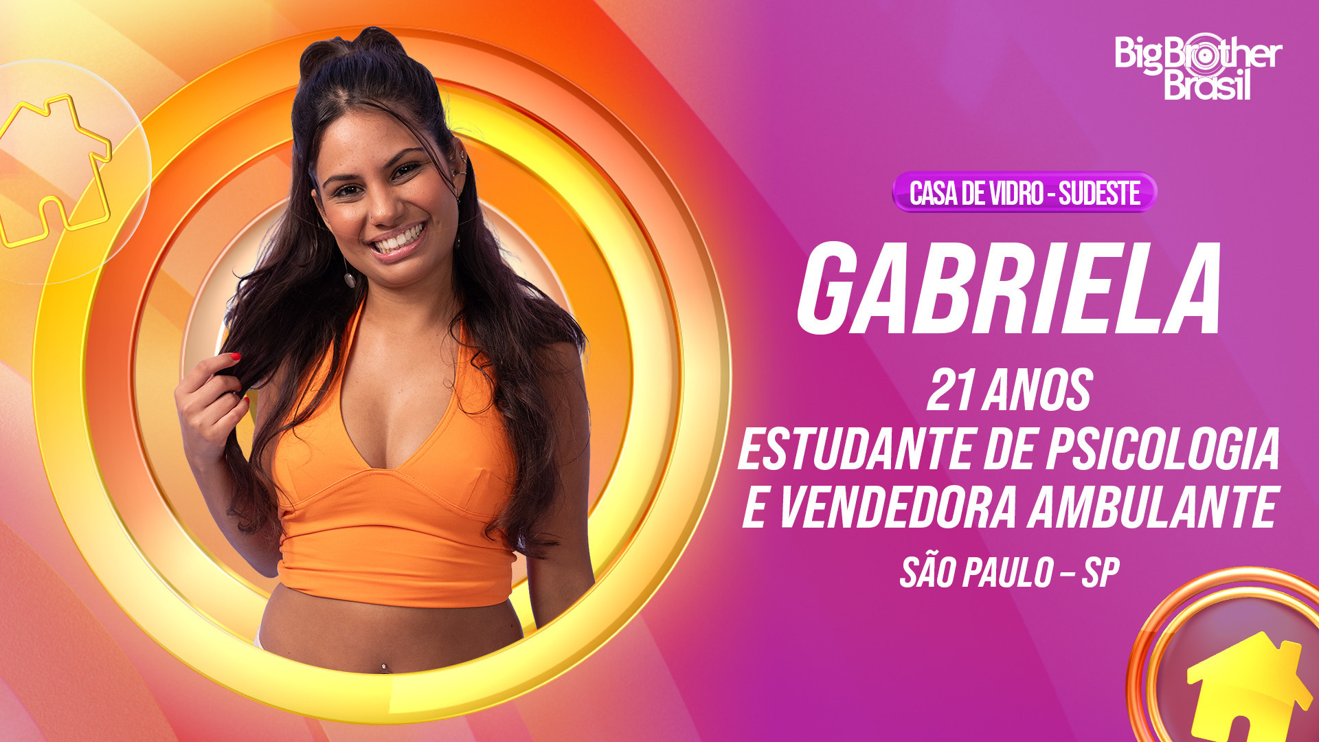Gabriela, participante da casa de vidro Sudeste - Divulgação / Globo