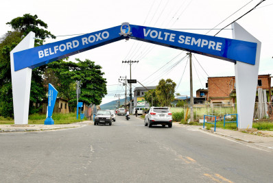 Bairro Andrade Araújo ganha novo pórtico eletrônico com câmeras de segurança