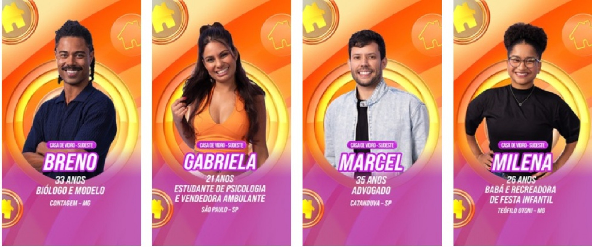 Integrantes da Casa de Vidro da Região Sudeste - Divulgação / TV Globo