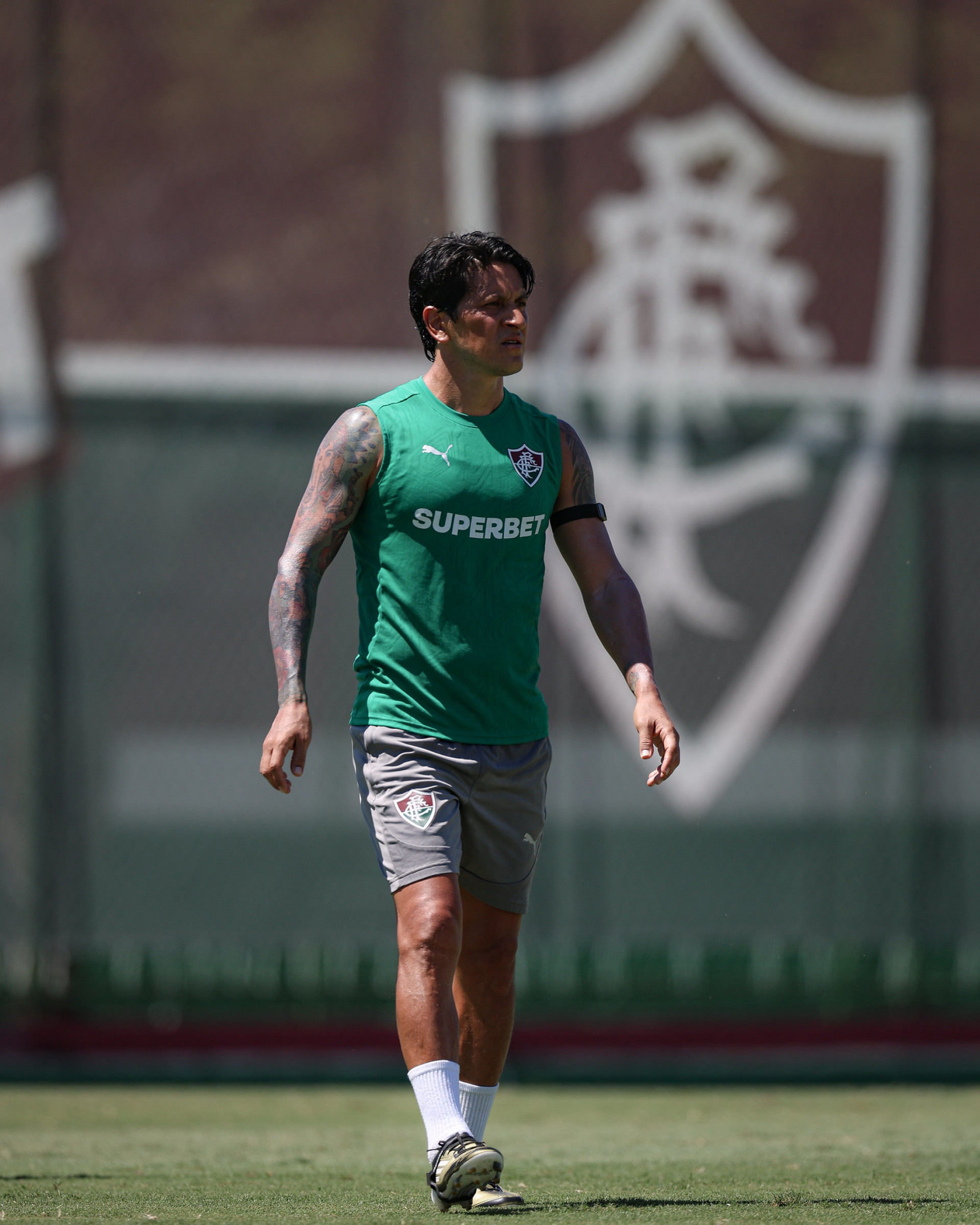 Germán Cano sofreu entorse no joelho direito durante a pré-temporada, no CT Carlos Castilho