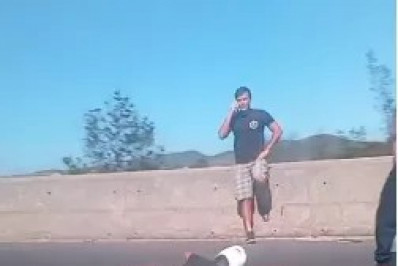 Motociclista fica ferido em acidente na ponte Deputado Wilson Mendes, em Cabo Frio