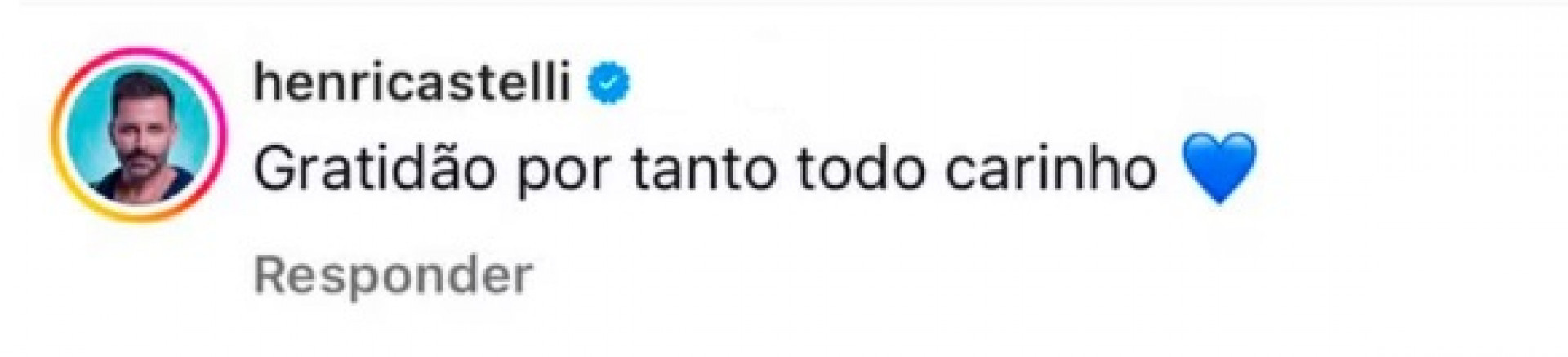 Henri Castelli agradeceu carinho da equipe do reality show - Reprodução/Instagram