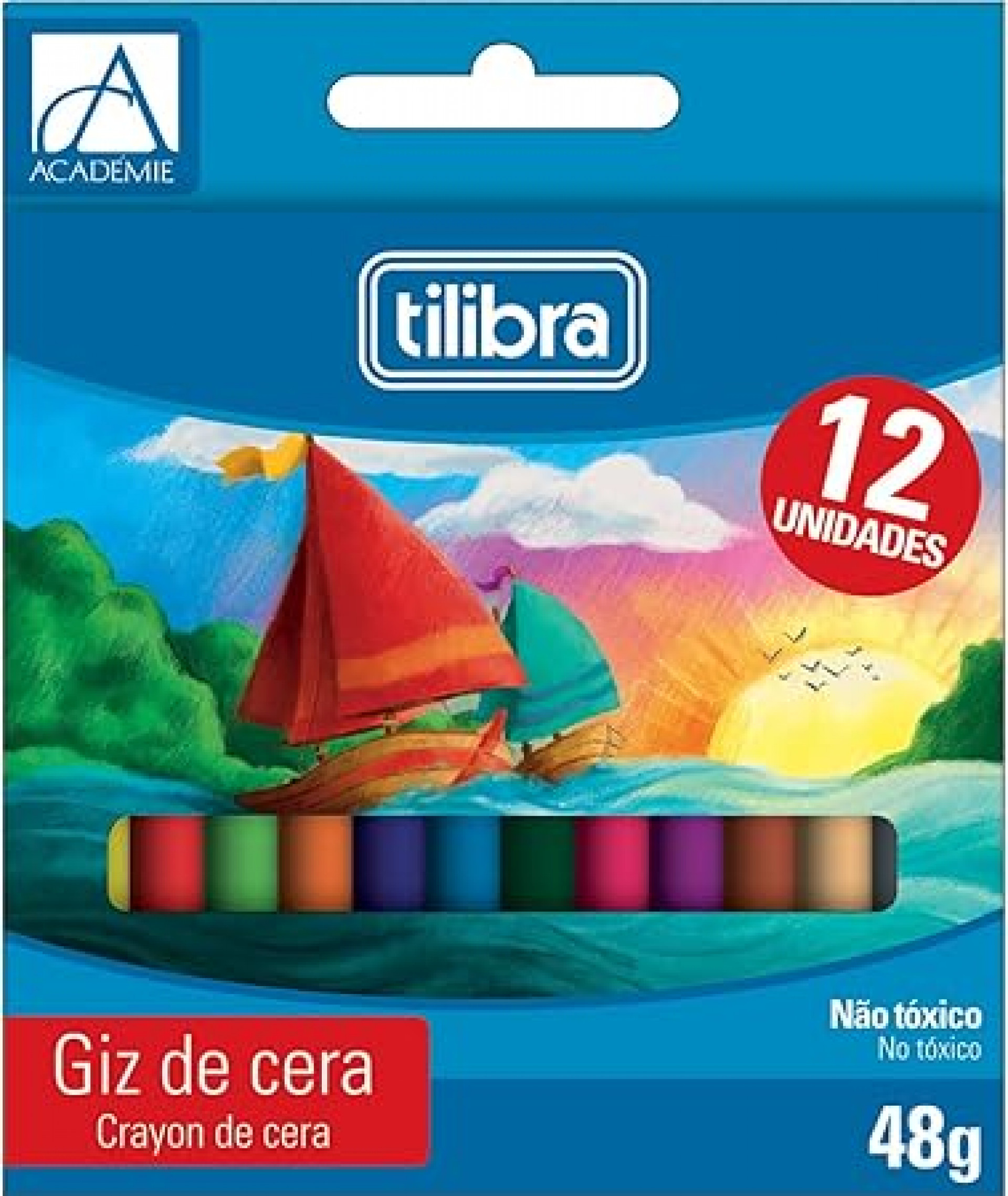 Caixa de giz de cera da Tilibra, com 12 cores, está por R$ 6,90 - Reprodução