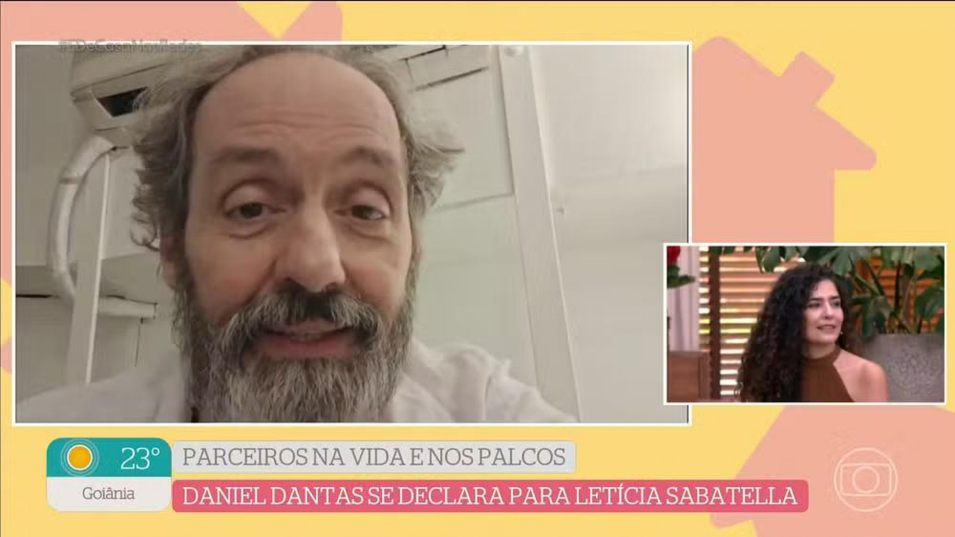 Leticia Sabatella recebe homenagem do namorado, o ator Daniel Dantas, no 'É de Casa' - Reprodução / Globo