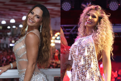 Rainha e musa, Viviane Araujo e Lívia Andrade roubam a cena na quadra do Salgueiro