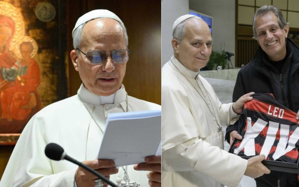 Bap presentou o Le&atilde;o XIV com o manto sagrado do Flamengo