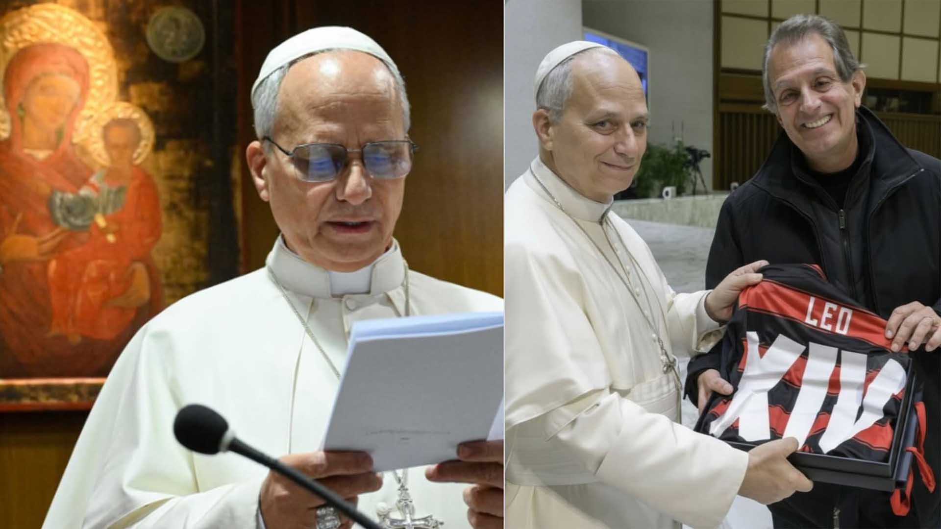 BAP presentou o PAPA Le&atilde;o XIV, com um manto sagrado do Flamengo - Divulga&ccedil;&atilde;o