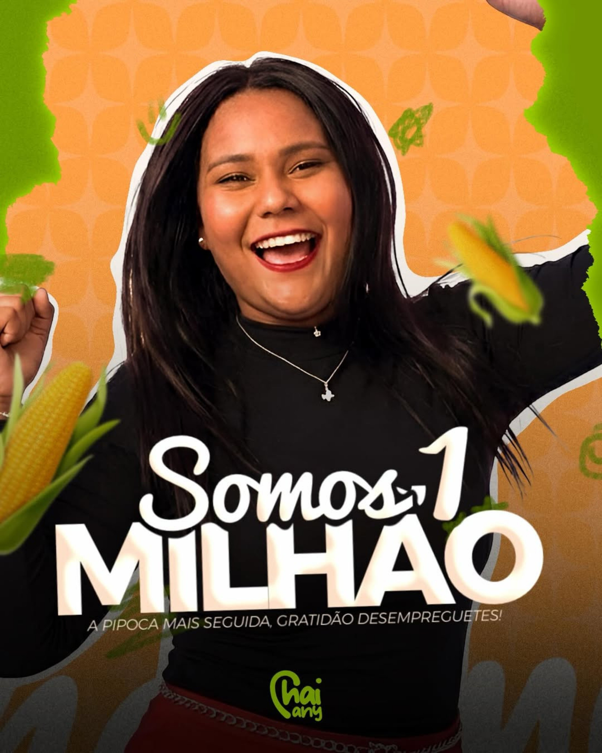 Chaiany atingiu a marca de 1 milh&atilde;o de seguidores  - Reprodu&ccedil;&atilde;o/Instagram 