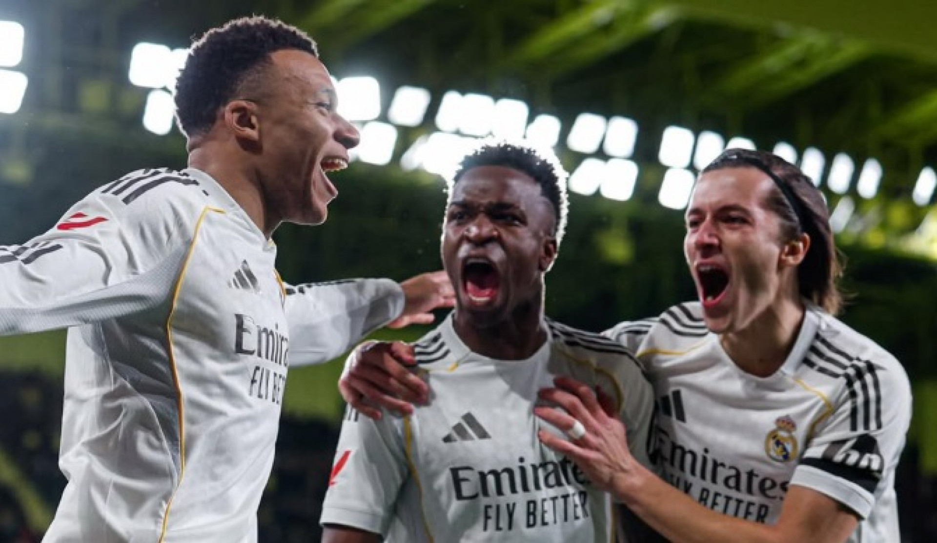 Mbappé, Vinicius Júnior e Carreras comemoram gol do Real Madrid - Reprodução / Instagram