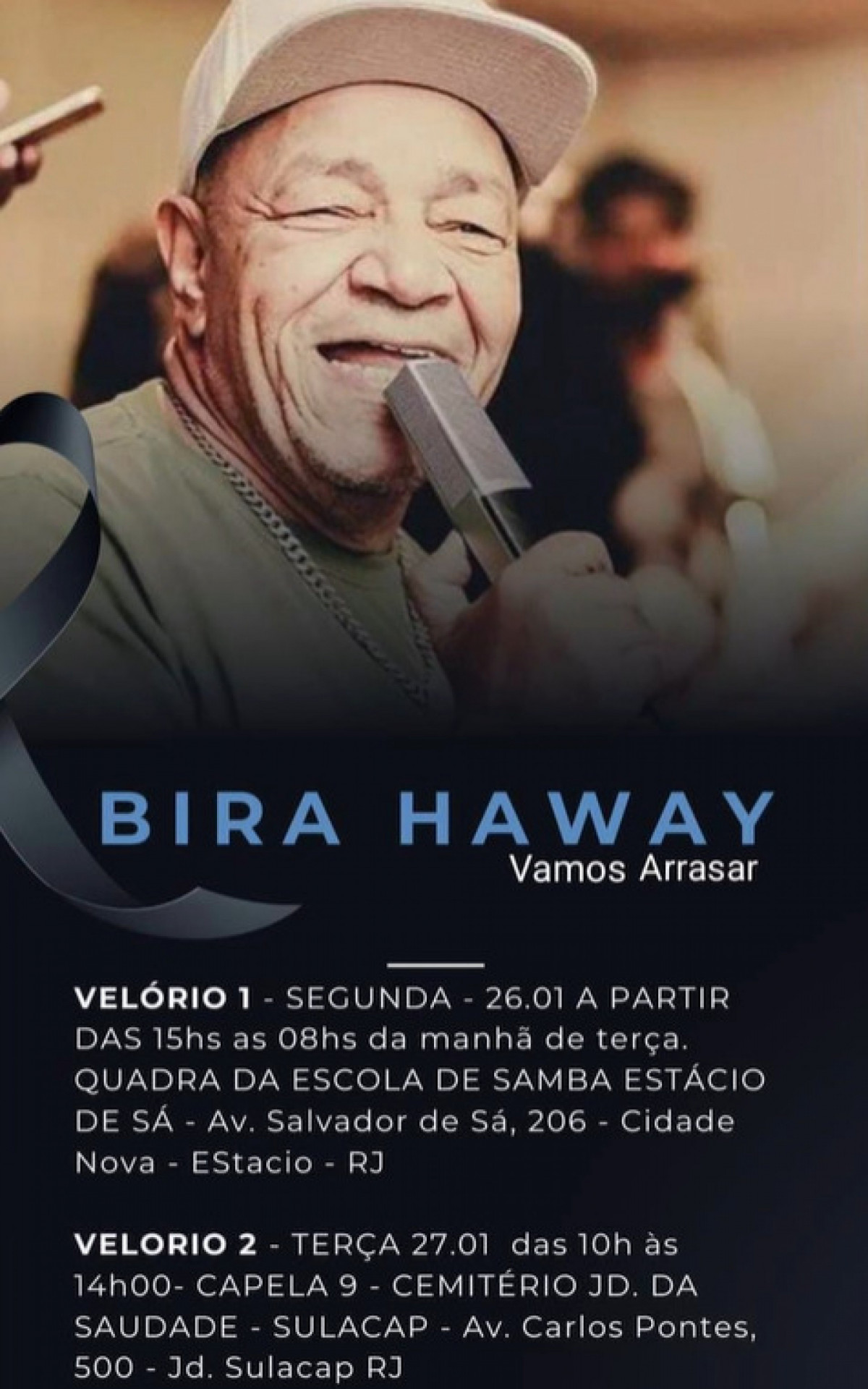 Vel&oacute;rio ser&aacute; realizado em dois locais e ter&aacute; mais de 24h de dura&ccedil;&atilde;o - Reprodu&ccedil;&atilde;o / Redes Sociais