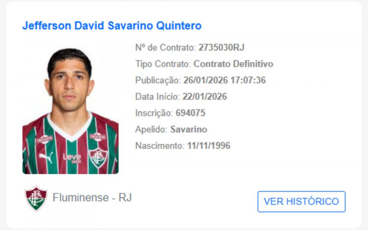 Savarino teve o nome publicado no BID nesta segunda-feira (26)
