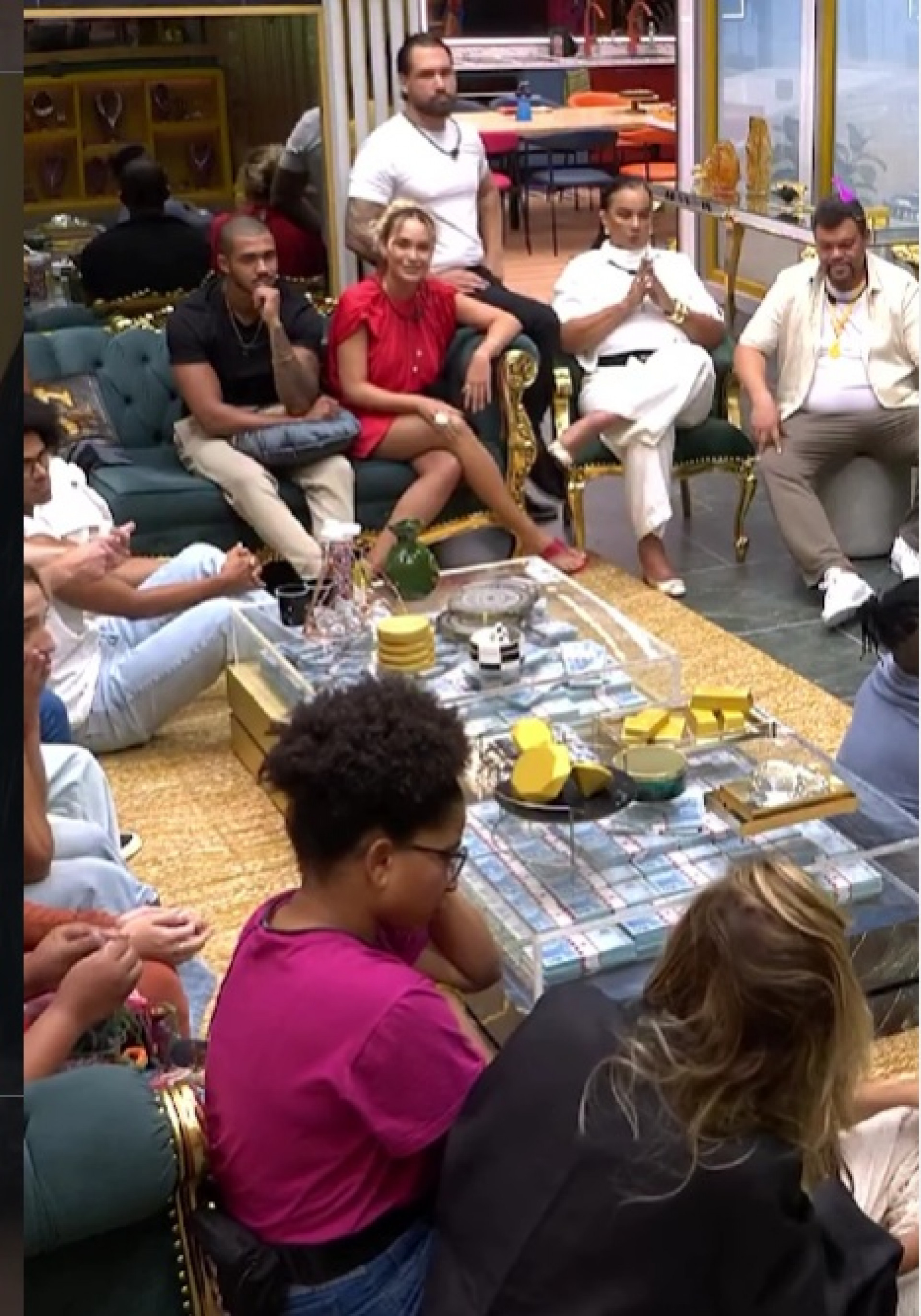 Elenco do 'BBB 26' reunido na sala para noite de formação de Paredão - Reprodução / Instagram