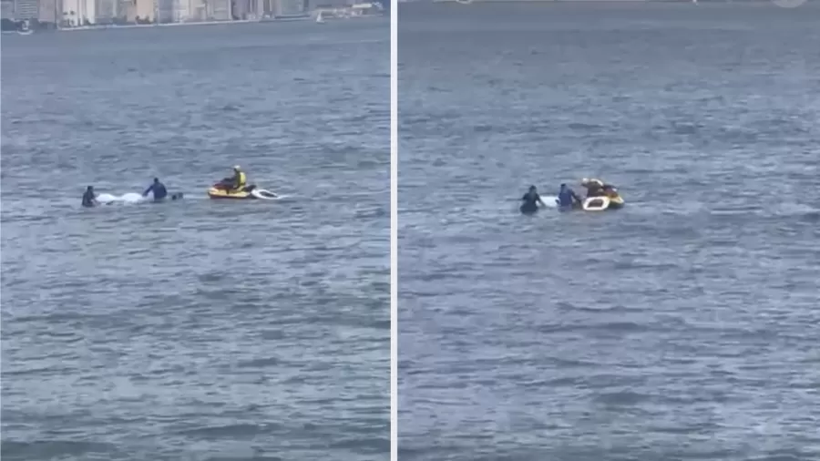 Piloto é resgatado no mar após falha em paramotor no litoral paulista