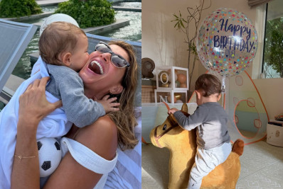 Discreta, Gisele Bündchen publica fotos raras para celebrar 1 ano do filho caçula