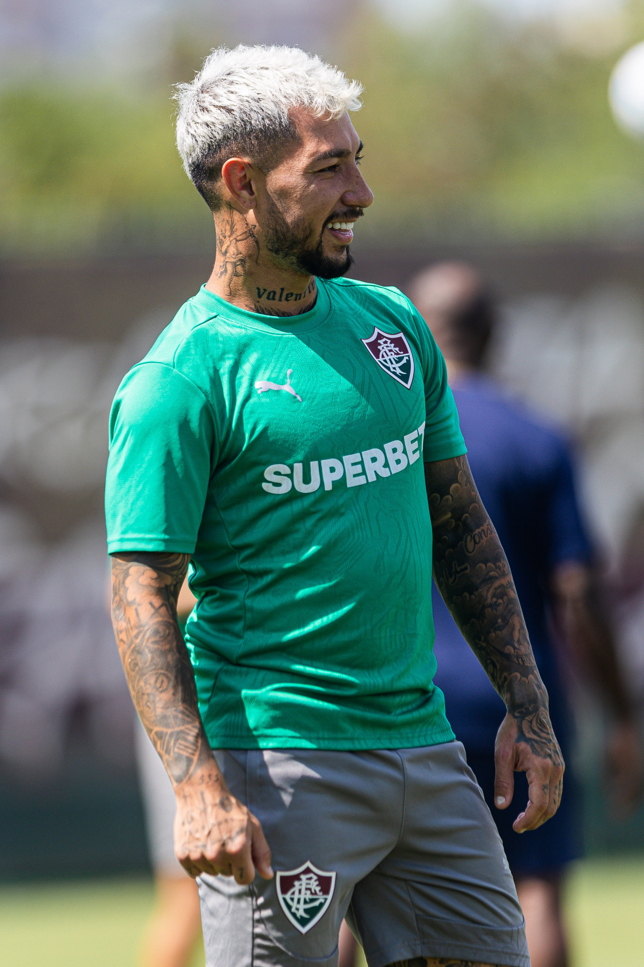 Lucho Acosta em treino do Fluminense