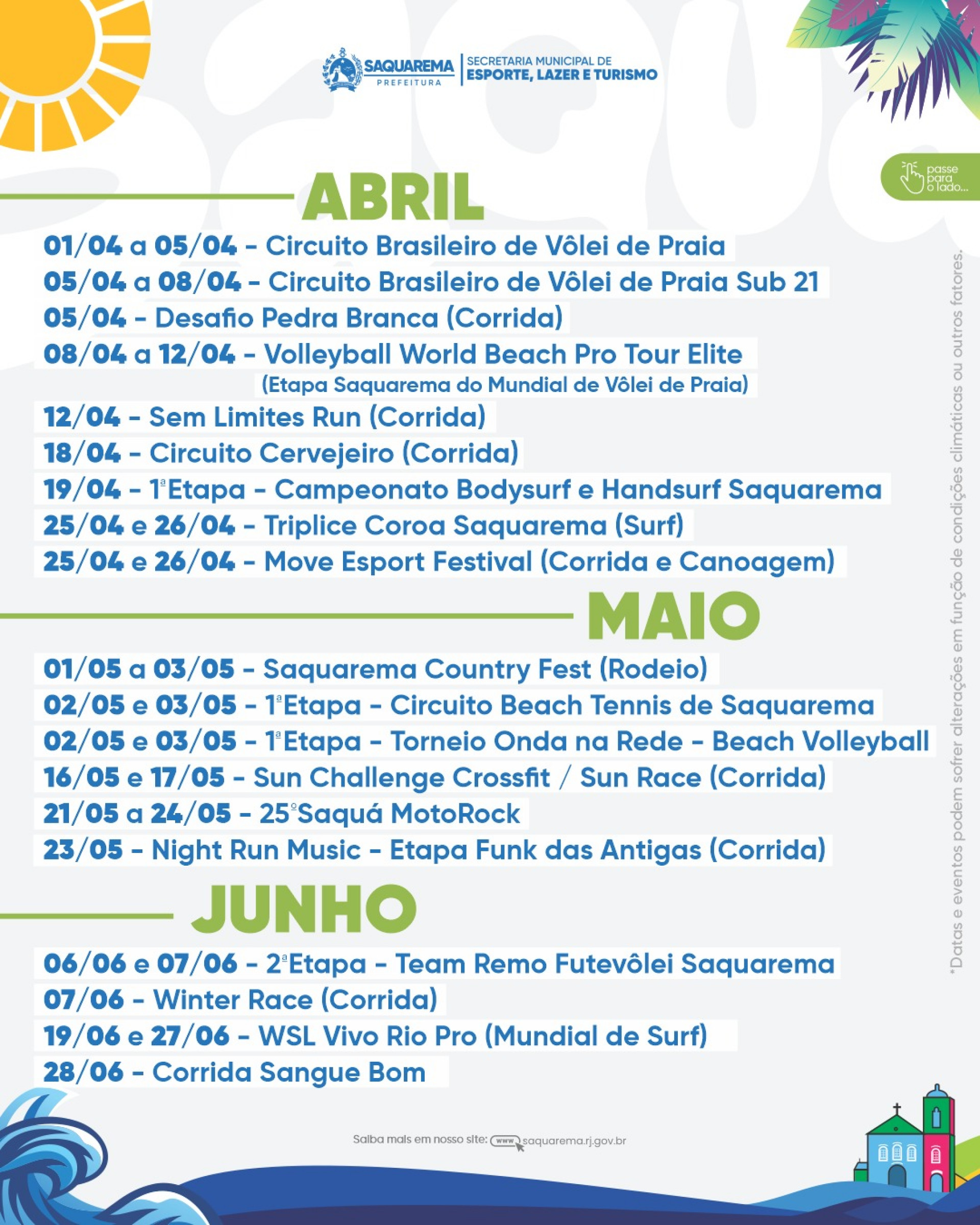 Prefeitura apresenta o Calendário Oficial de Eventos para 2026 da cidade de Saquarema - Divulgação/Prefeitura de Saquarema