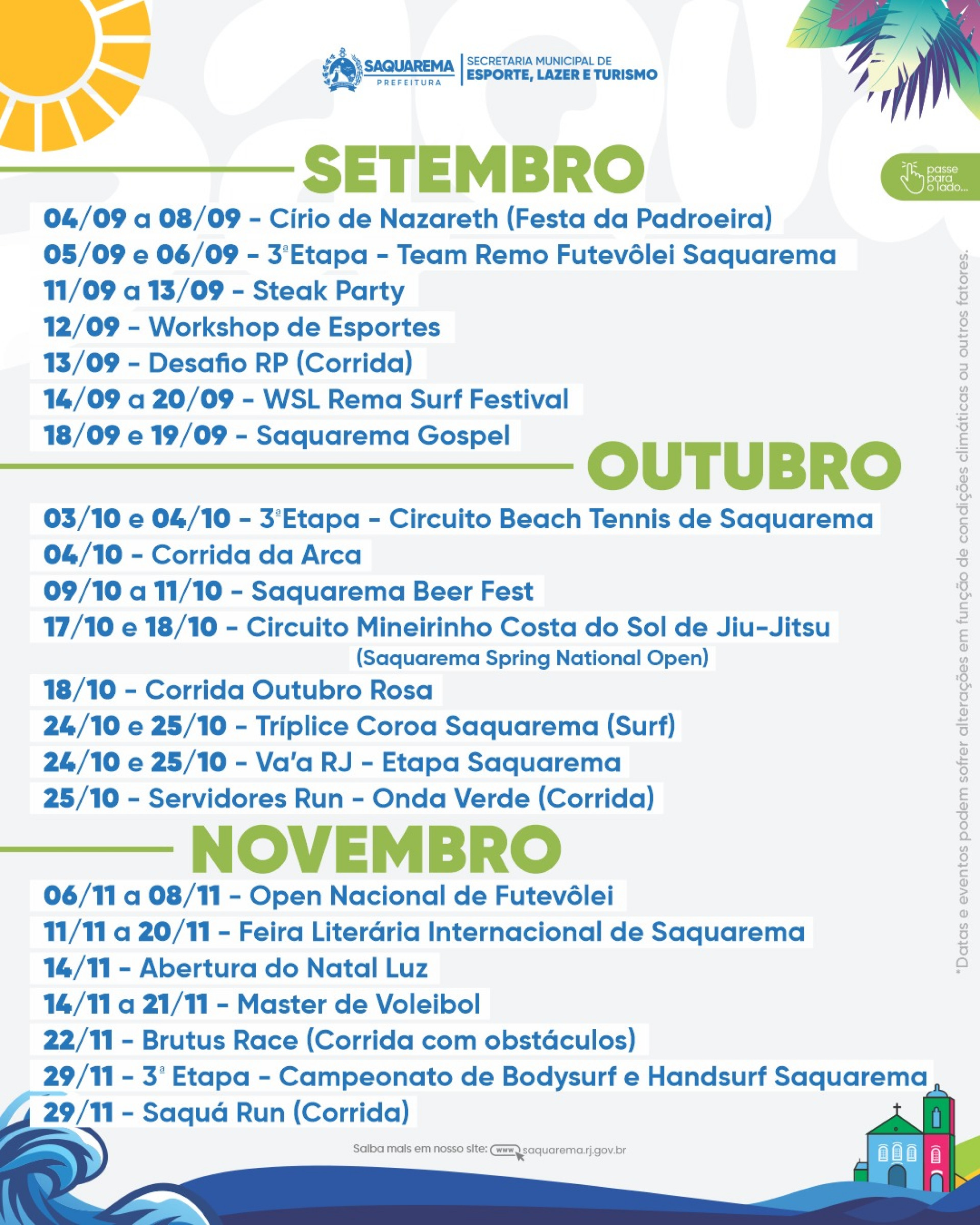 Prefeitura apresenta o Calendário Oficial de Eventos para 2026 da cidade de Saquarema - Divulgação/Prefeitura de Saquarema