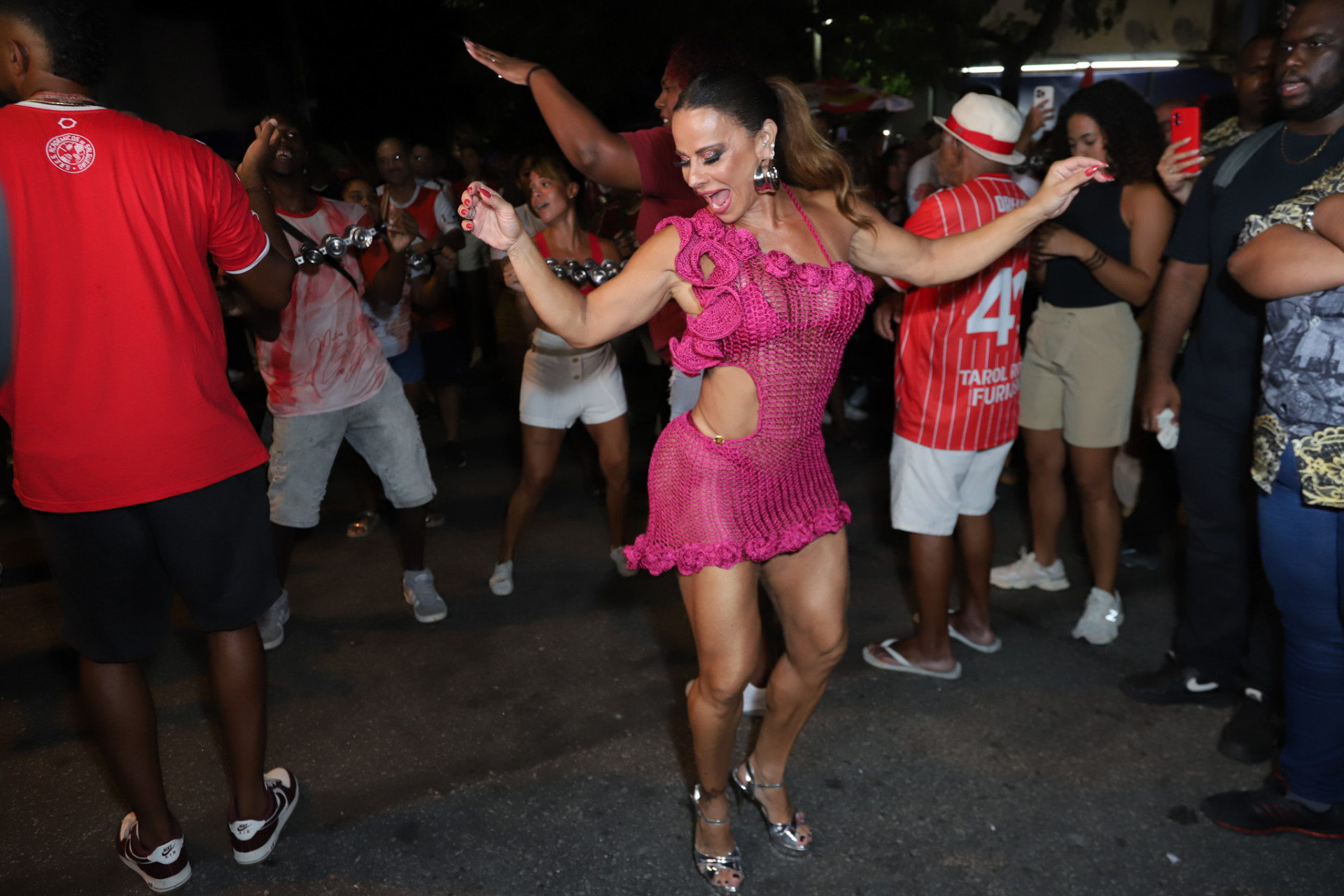 Viviane Araujo no último ensaio de rua do Salgueiro - Thiago Mattos / Brazil News