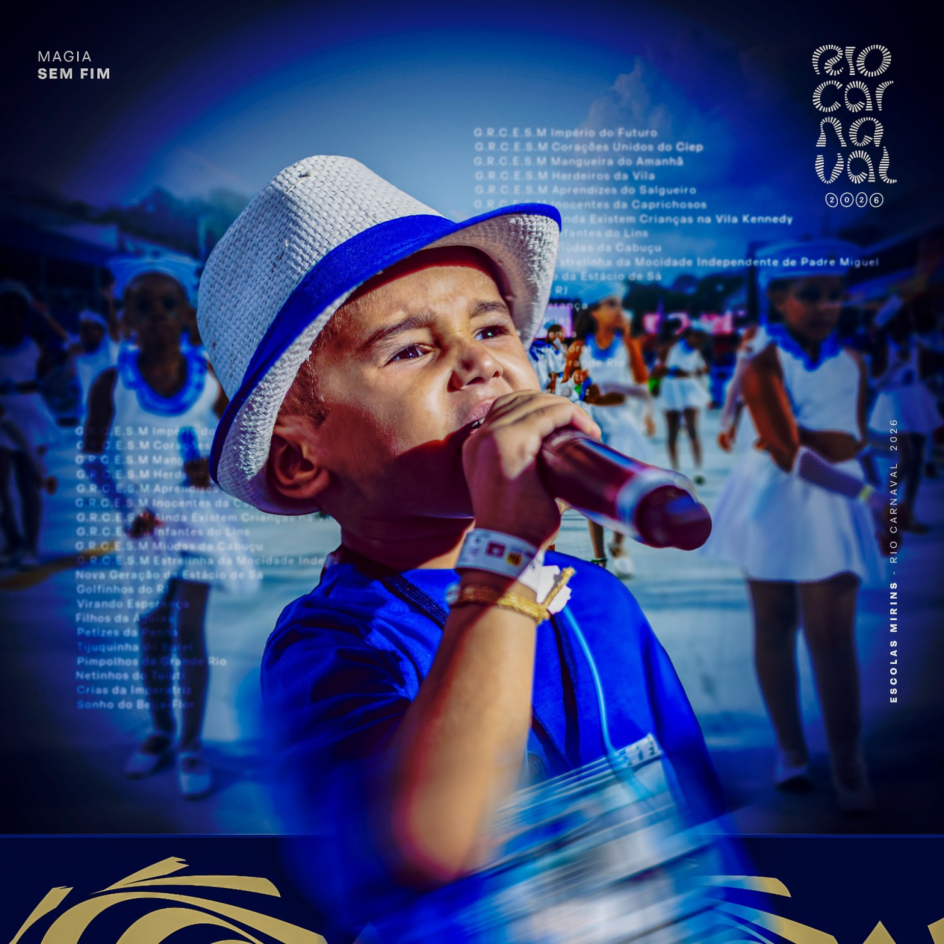 Capa do &aacute;lbum dos sambas-enredo das escolas mirins traz Gaelzinho da Vila - Divulga&ccedil;&atilde;o