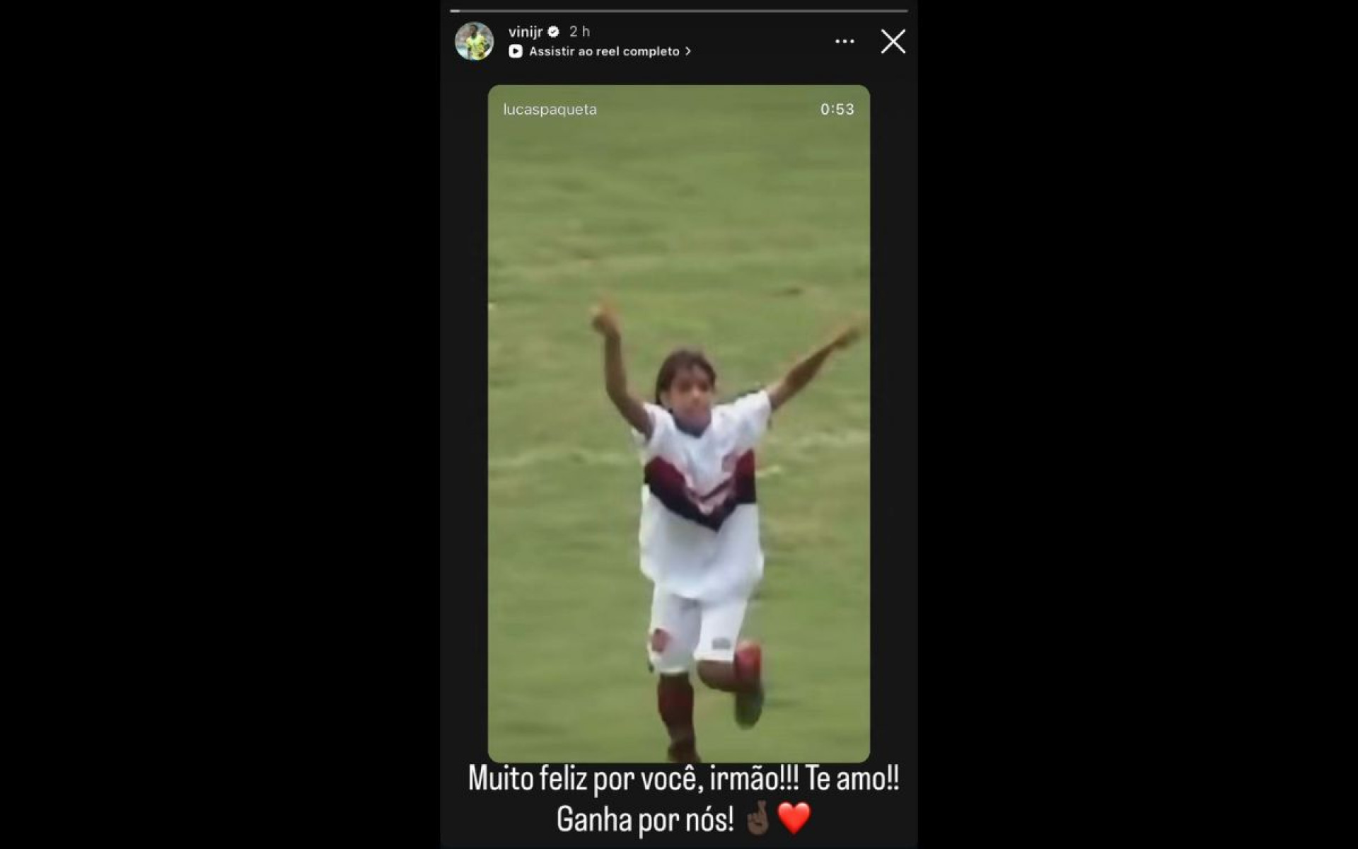Vini Jr manda recado a Lucas Paquet&aacute;, refor&ccedil;o do Flamengo - Reprodu&ccedil;&atilde;o / Instagram @vinijr