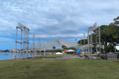 Montagem do Record Sunset Rio começa com estrutura de segurança em Araruama