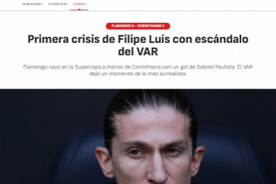 Jornal espanhol destaca 'primeira crise de Filipe Luís' depois de derrota do Flamengo