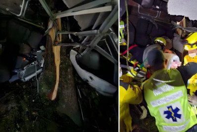 Ônibus cai em ribanceira e deixa três mortos e 13 feridos em Santa Catarina