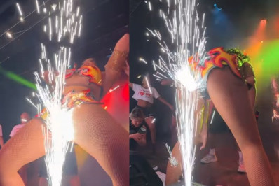 Gaby Amarantos faz performance inusitada