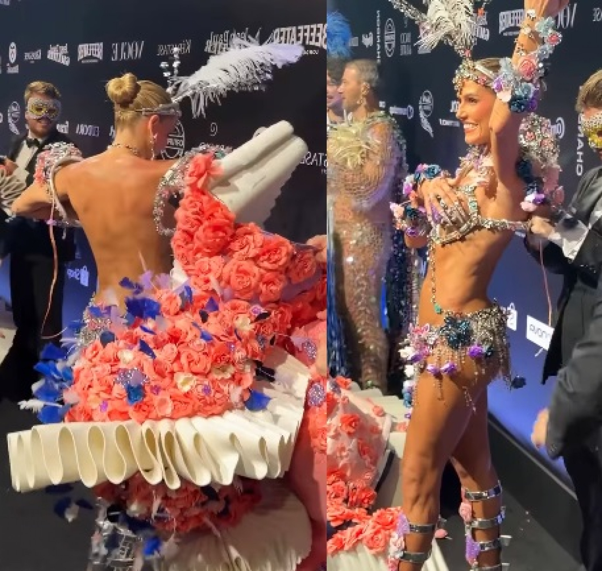 Deborah Secco passa perrengue no Baile da Vogue - Reprodução de vídeo / Hugo Gloss