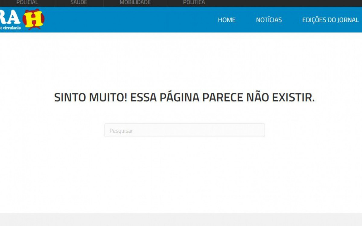 Site do jornal ficou fora do ar nesta segunda - Reprodução