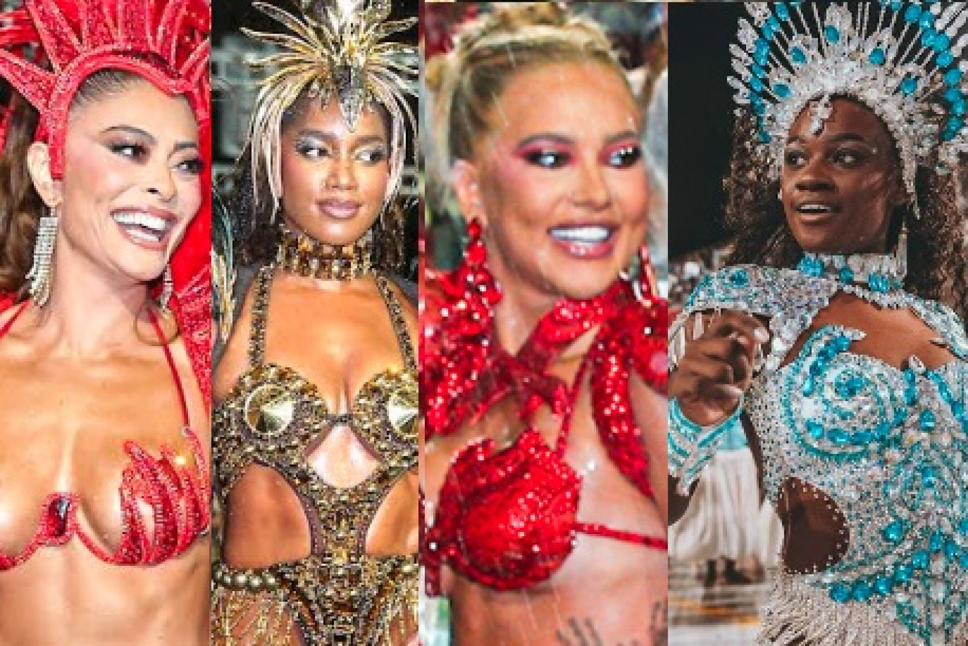 Juliana Paes, Iza, Virginia Fonseca e Lorena Raissa brilham no último dia de ensaios técnicos - Victor Chapetta/ BrazilNews/ Rio Carnaval / Divulgação