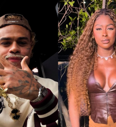 MC Cabelinho é flagrado aos beijos com musa da Viradouro