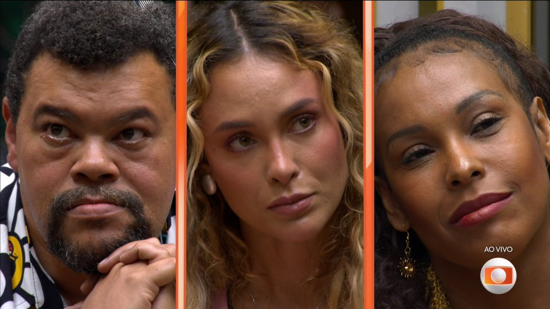 Babu Santana, Sarah Andrade e Sol Vega formaram o quarto paredão do reality  - Reprodução/Globo