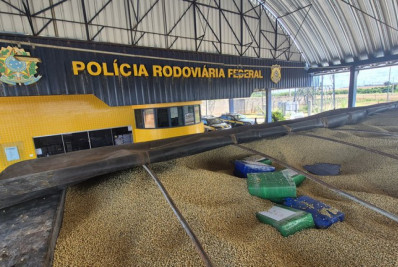 Agentes da PRF encontram três toneladas de maconha em carga de soja no Paraná