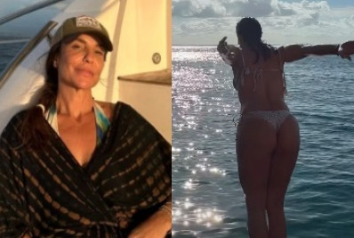 Ivete Sangalo exibe bumbum empinadinho ao mergulhar no mar