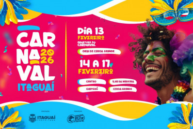 Carnaval 2026 em Itaguaí acontece no centro, Coroa Grande, Chaperó e Ilha da Madeira