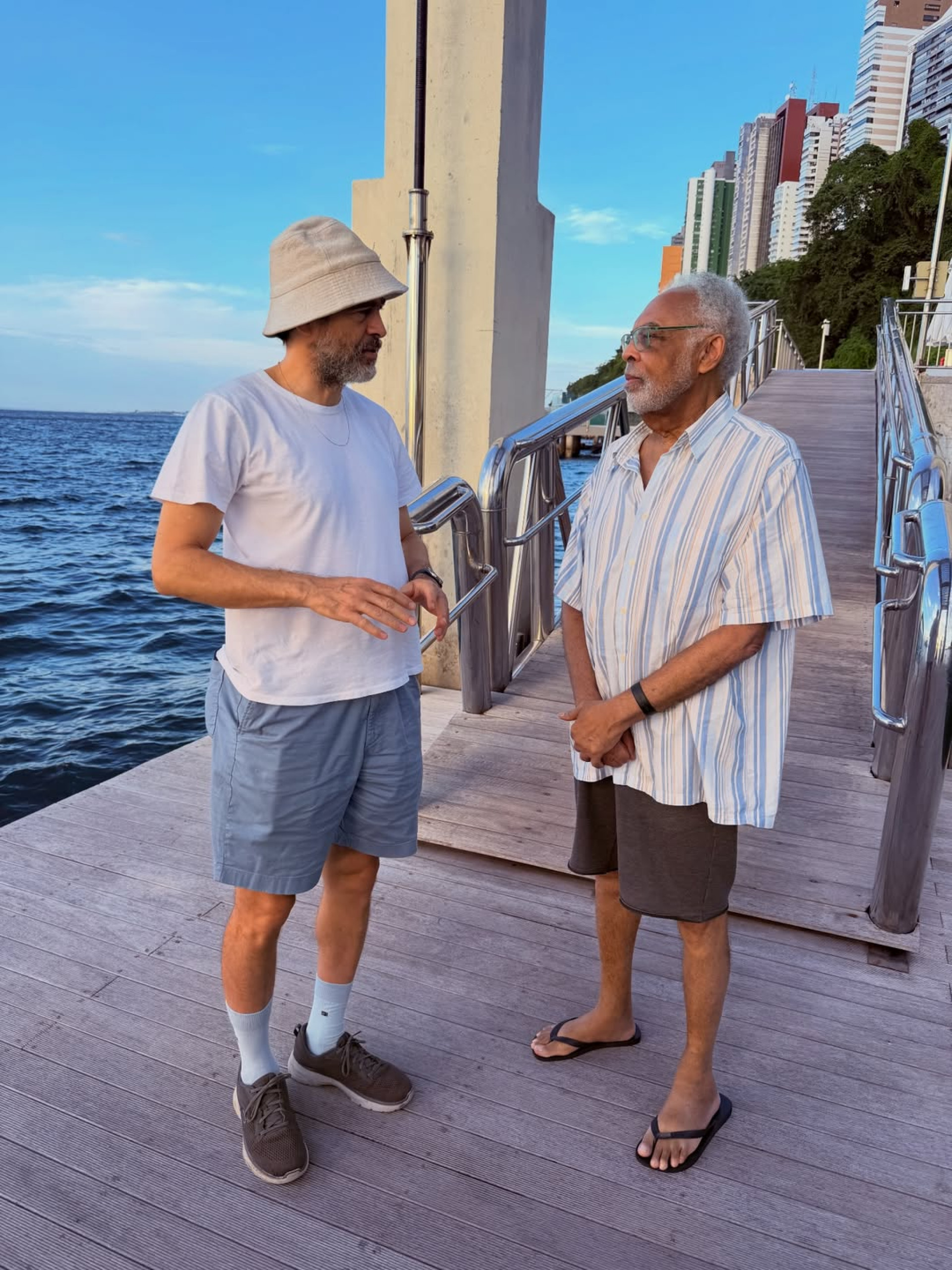 Gilberto Gil com filho do Caetano Veloso - Reprodução / Instagram