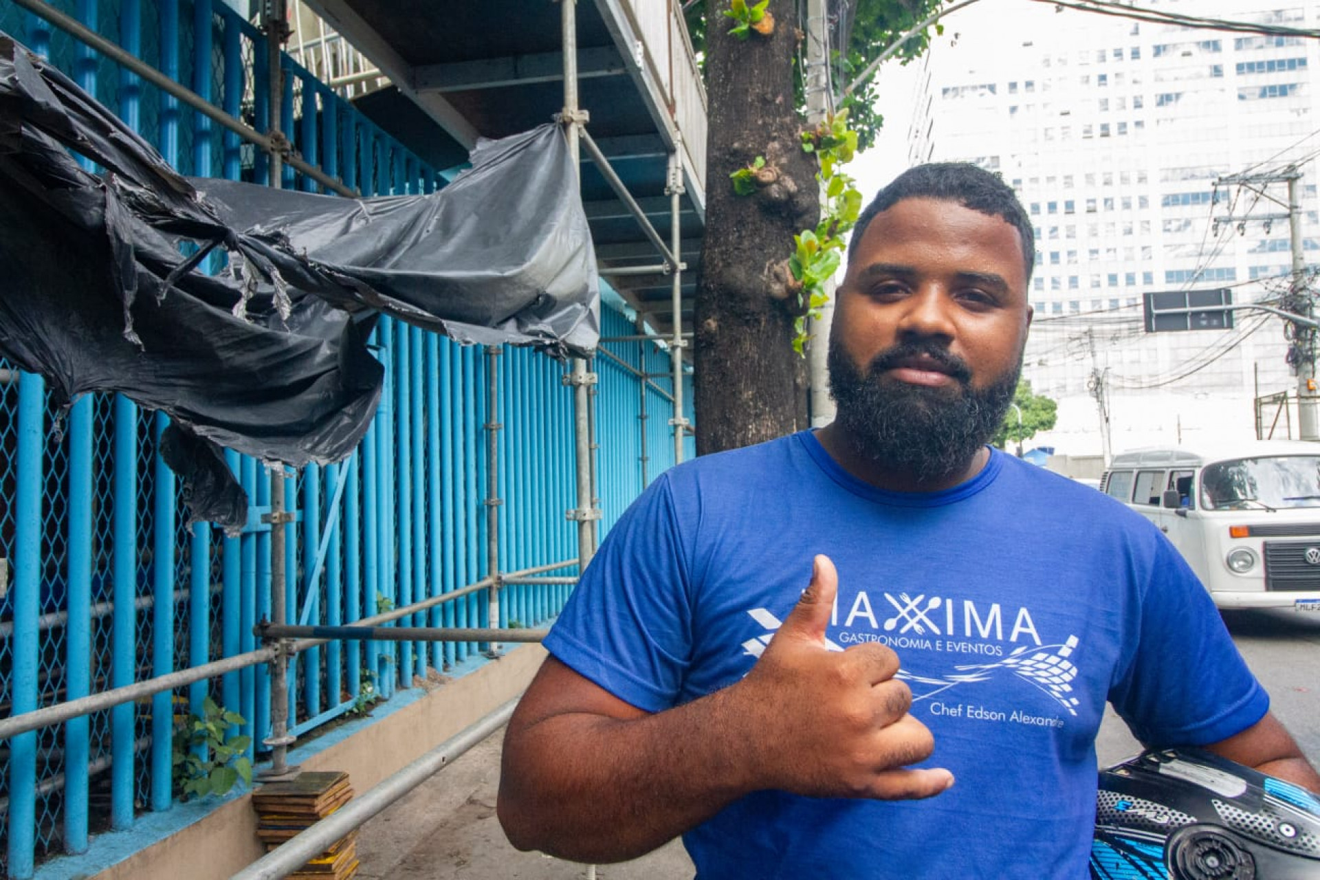 Maicon dos Santos trabalhou na montagem de um dos camarotes - Érica Martin / Agência O Dia