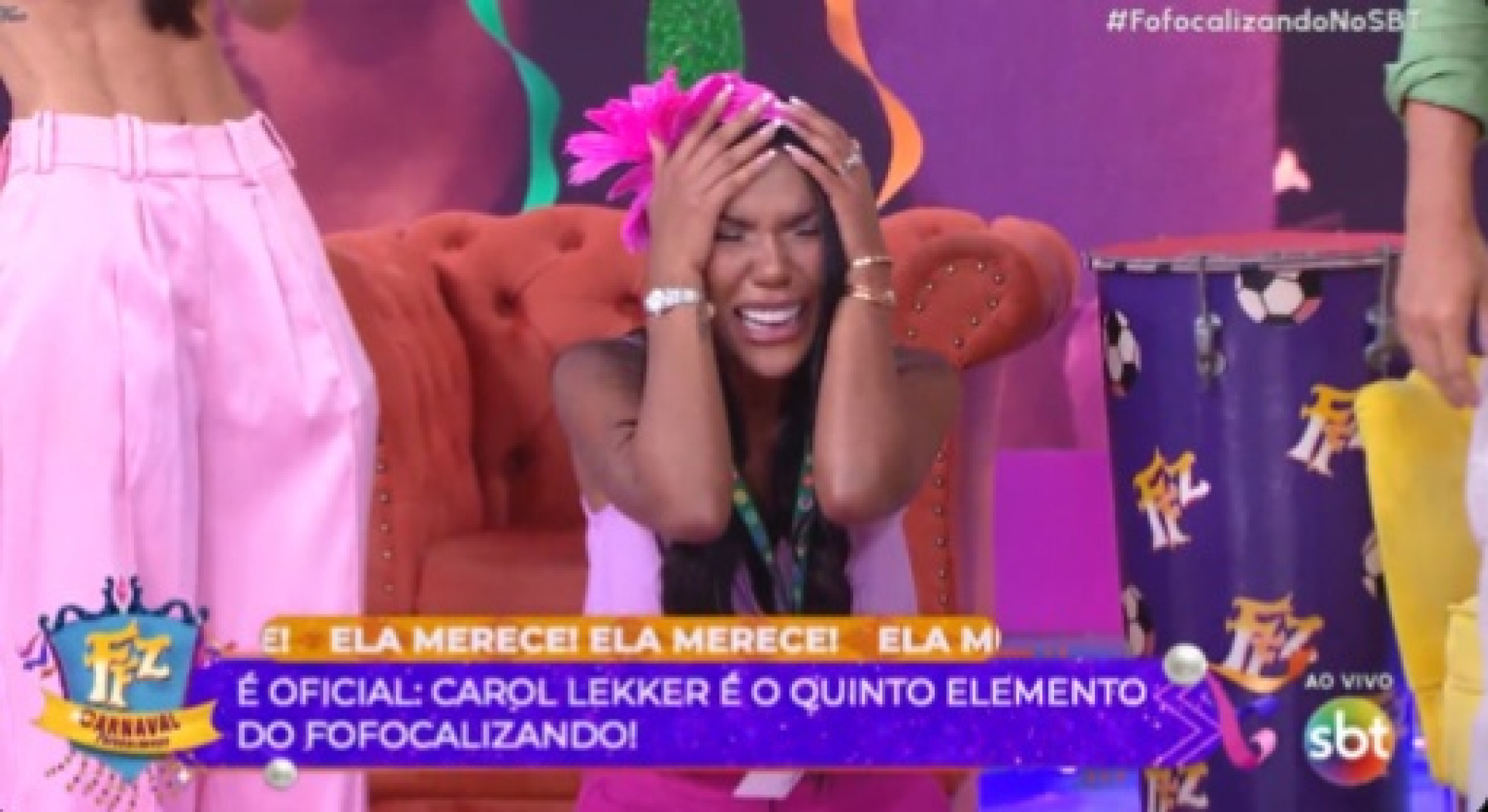 Carol Lekker se emocionou ao saber de contratação na emissora  - Reprodução de Vídeo/ X