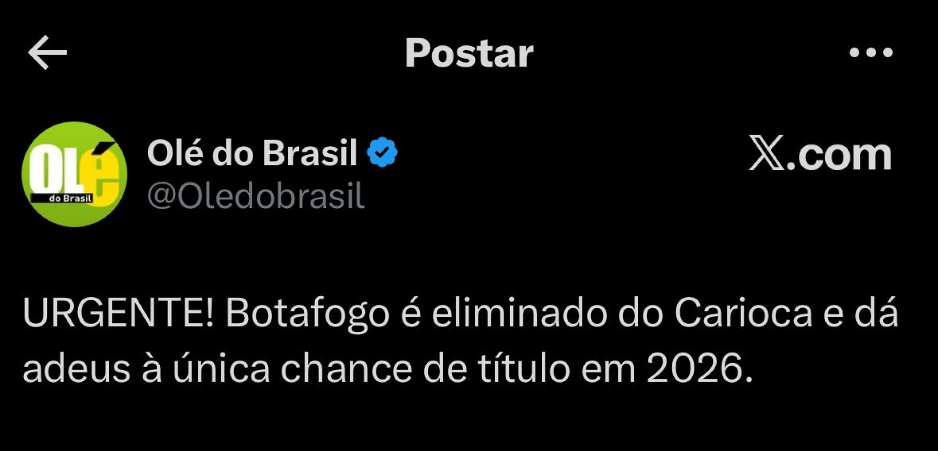 Botafogo recebe zoações após derrota para o Flamengo - Reprodução