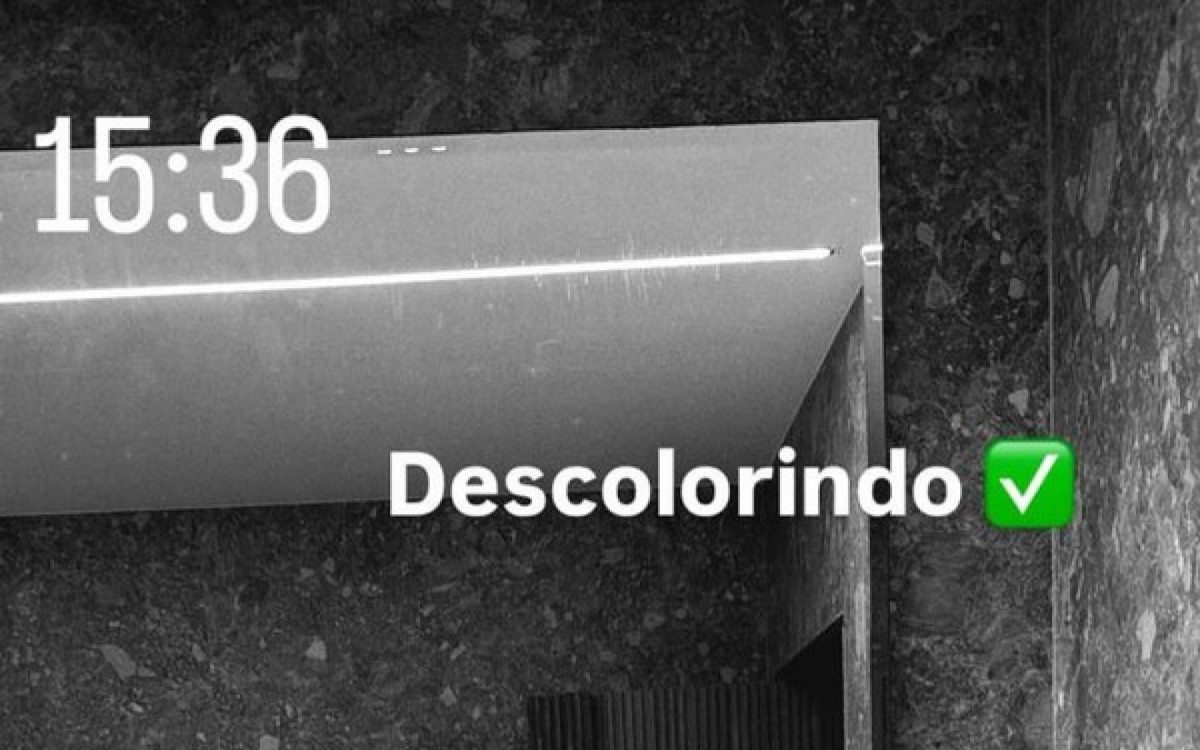 Na foto compartilhada nos stories, Virginia aparece descolorindo os pelos