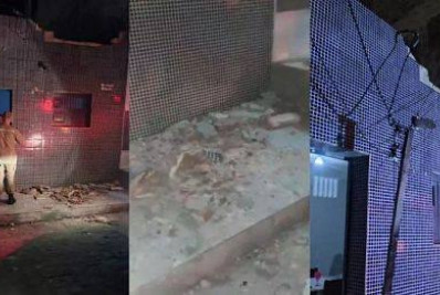 Trio elétrico derruba fachada de casa e deixa mãe e bebê feridas na Paraíba