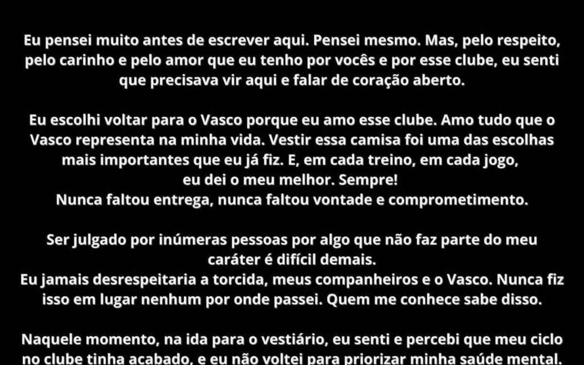 Coutinho confirma sa&iacute;da do Vasco: “Momento de encerrar o ciclo”