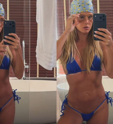 De biquíni, Deborah Secco relaxa na Quarta-feira de Cinzas