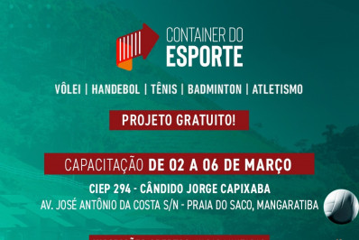 Projeto Container do Esporte abre 240 vagas gratuitas em Mangaratiba 
