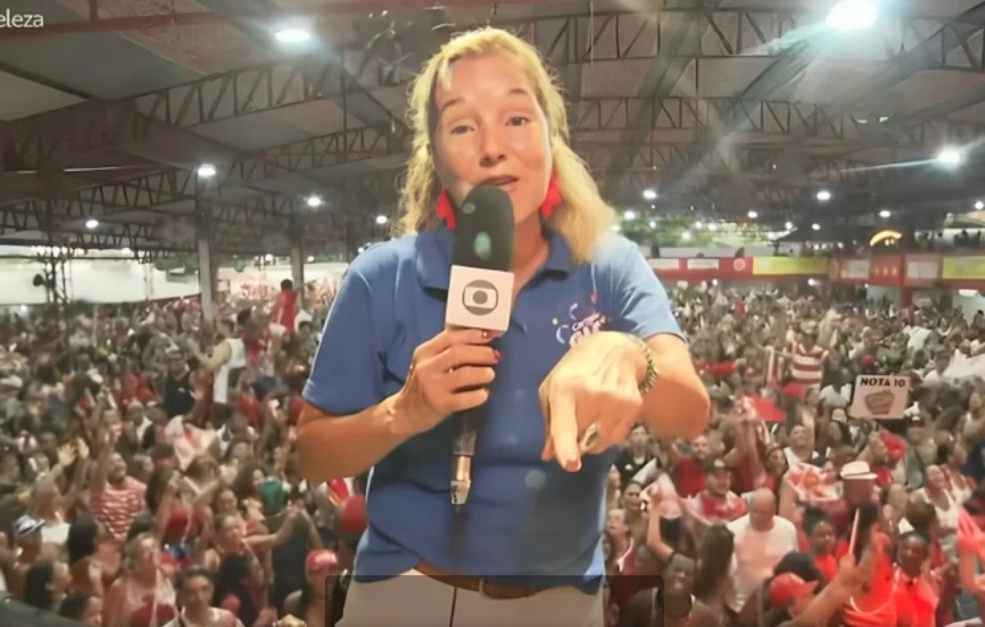 Lilia Teles na quadra da Viradouro - Reprodução de vídeo / TV Globo