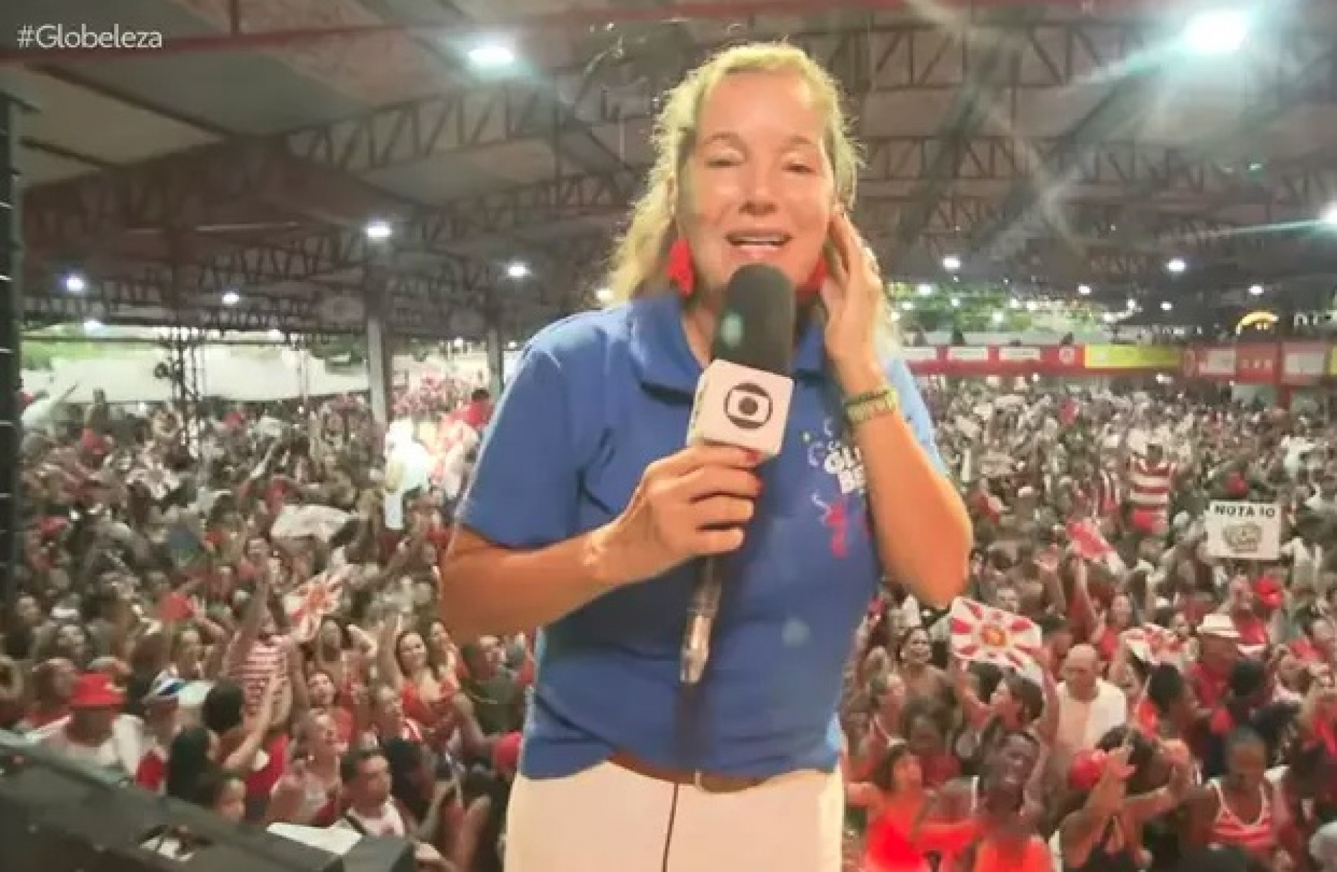 Lilia Teles na quadra da Viradouro - Reprodução de vídeo / TV Globo